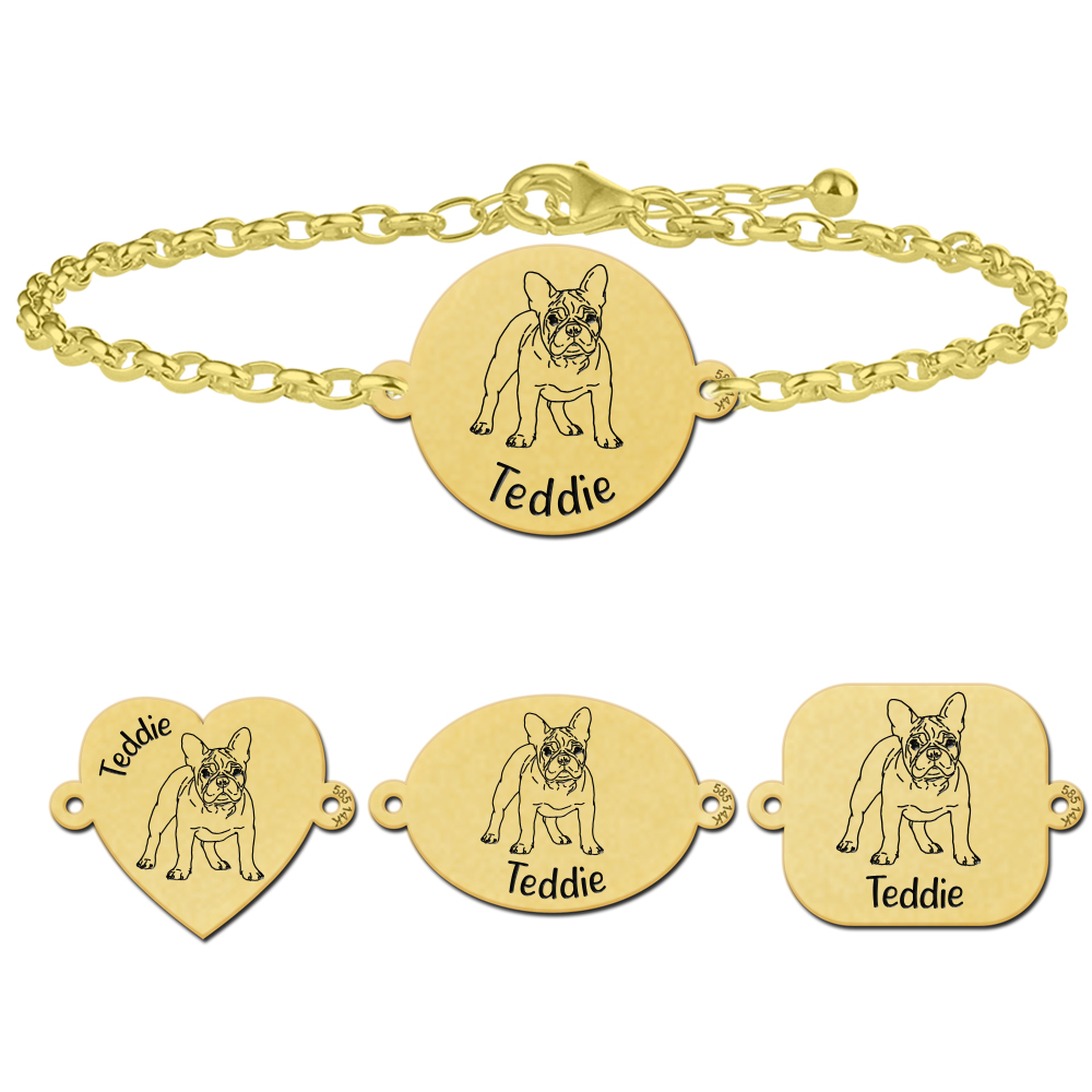 Gold bracelet French Bulldog