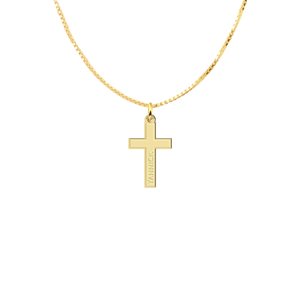 Golden cross with name