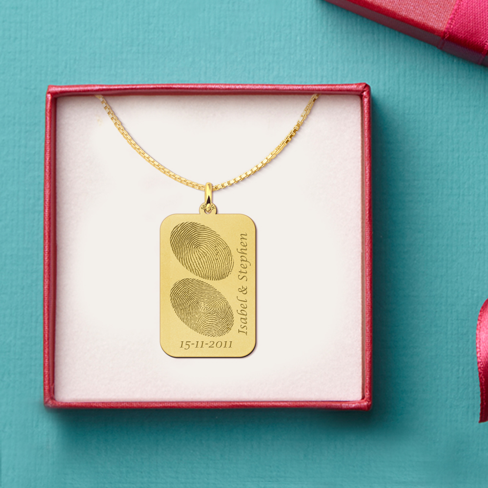 Golden fingerprint dogtag two prints