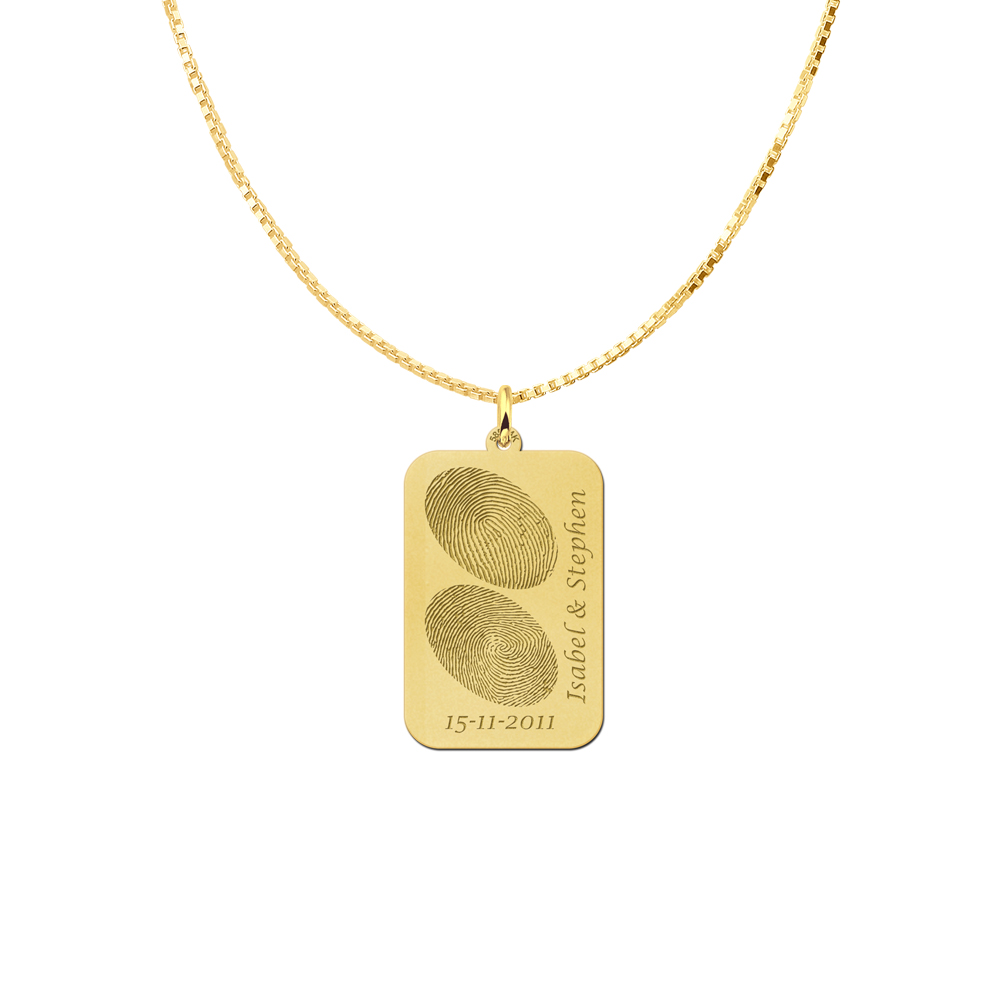 Golden fingerprint dogtag two prints