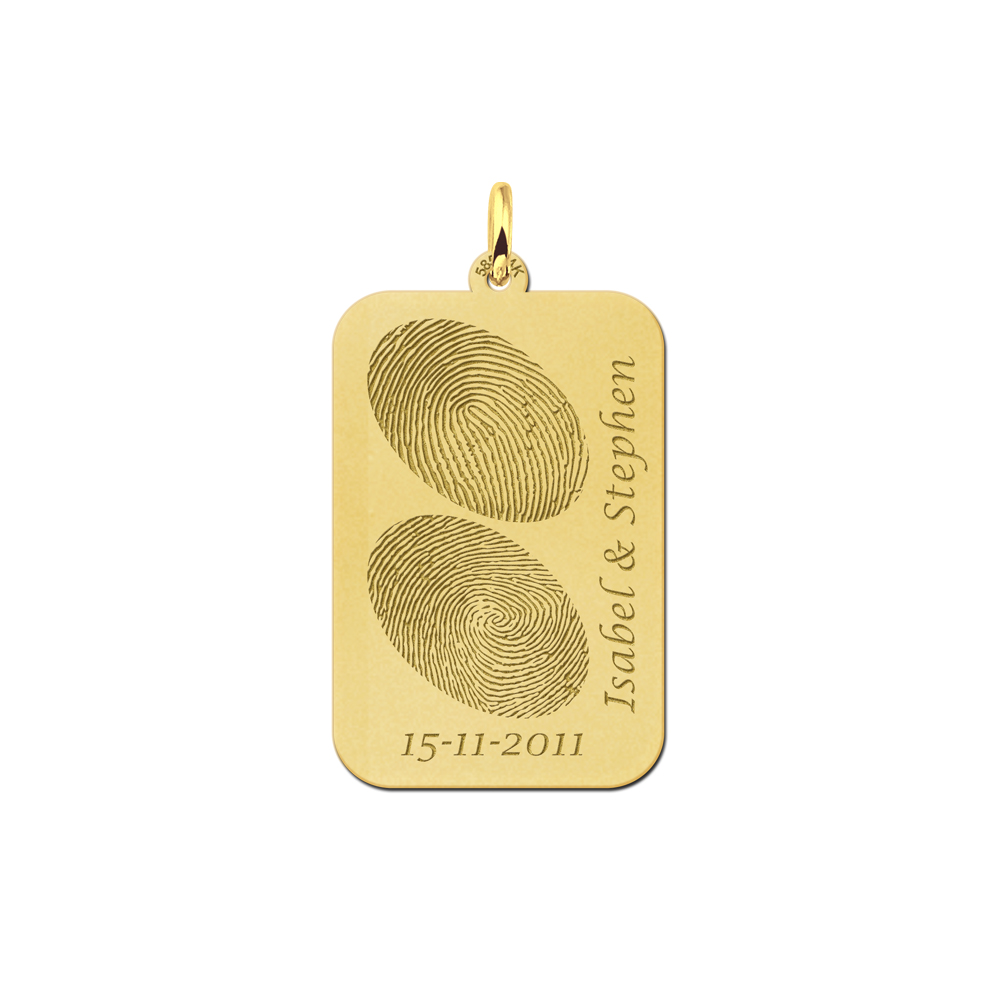 Golden fingerprint dogtag two prints