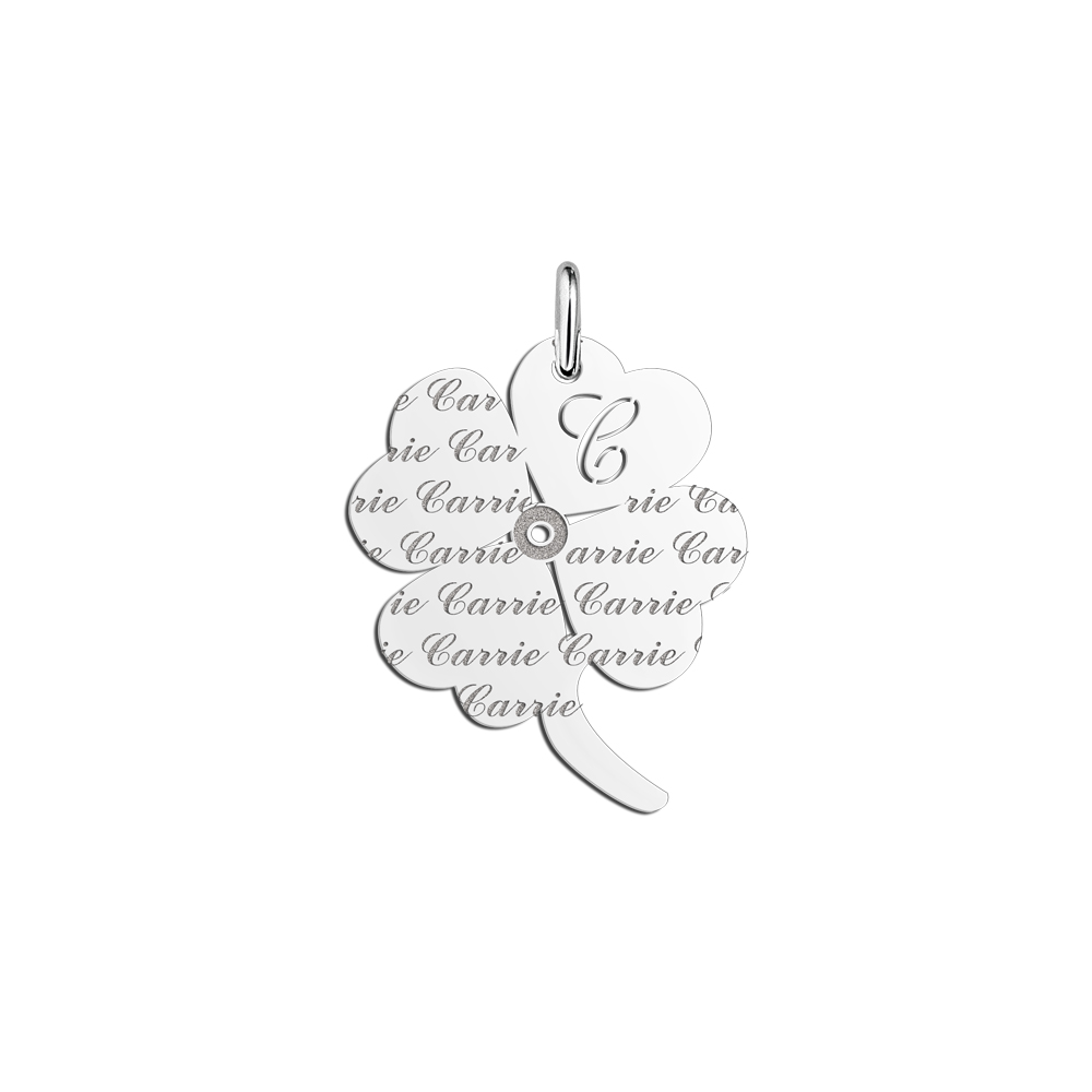 Silver Clover Carrie Name Necklace
