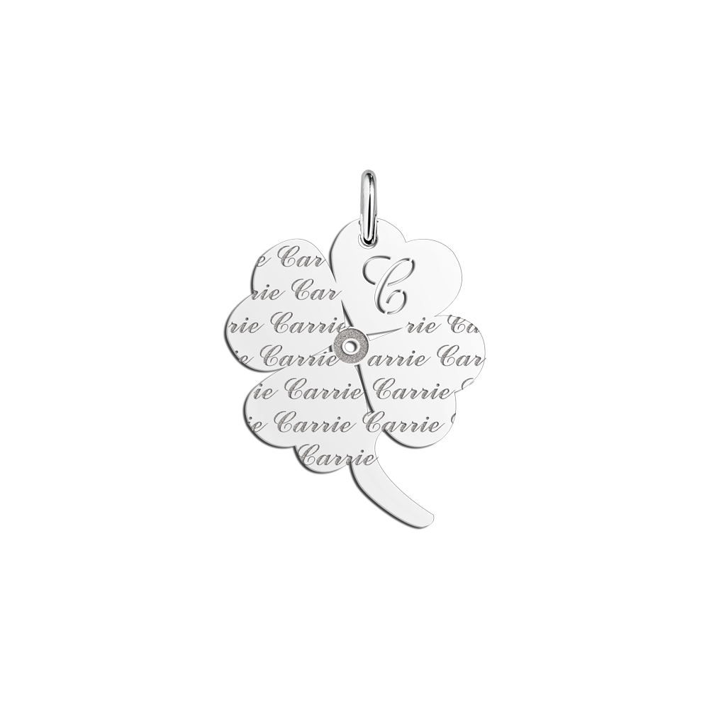 Silver Clover Carrie Name Necklace