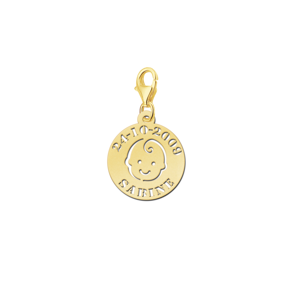 Golden baby charm name and date