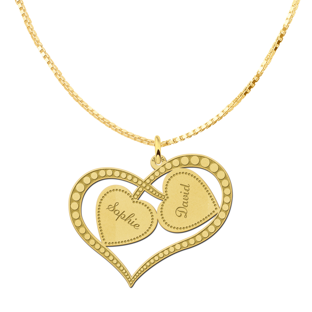 Golden Two Heart Necklace