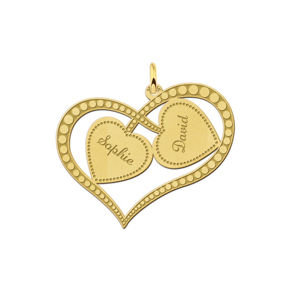 Golden Two Heart Necklace