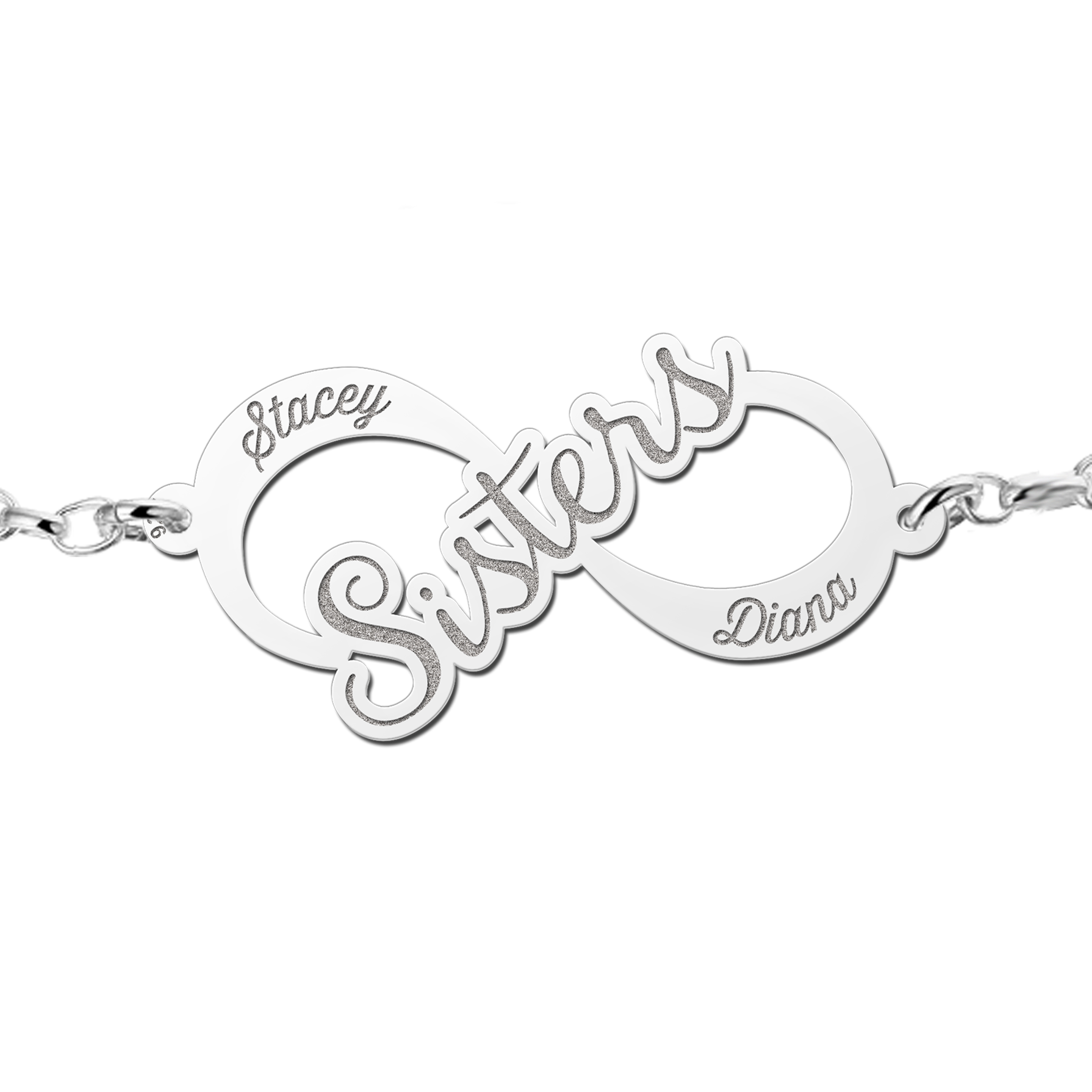 Silver Infinity bracelet Sisters