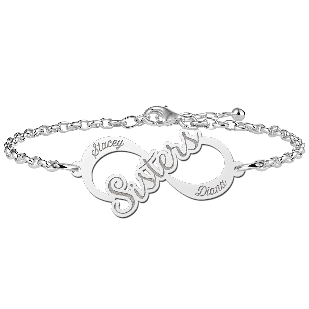 Silver Infinity bracelet Sisters