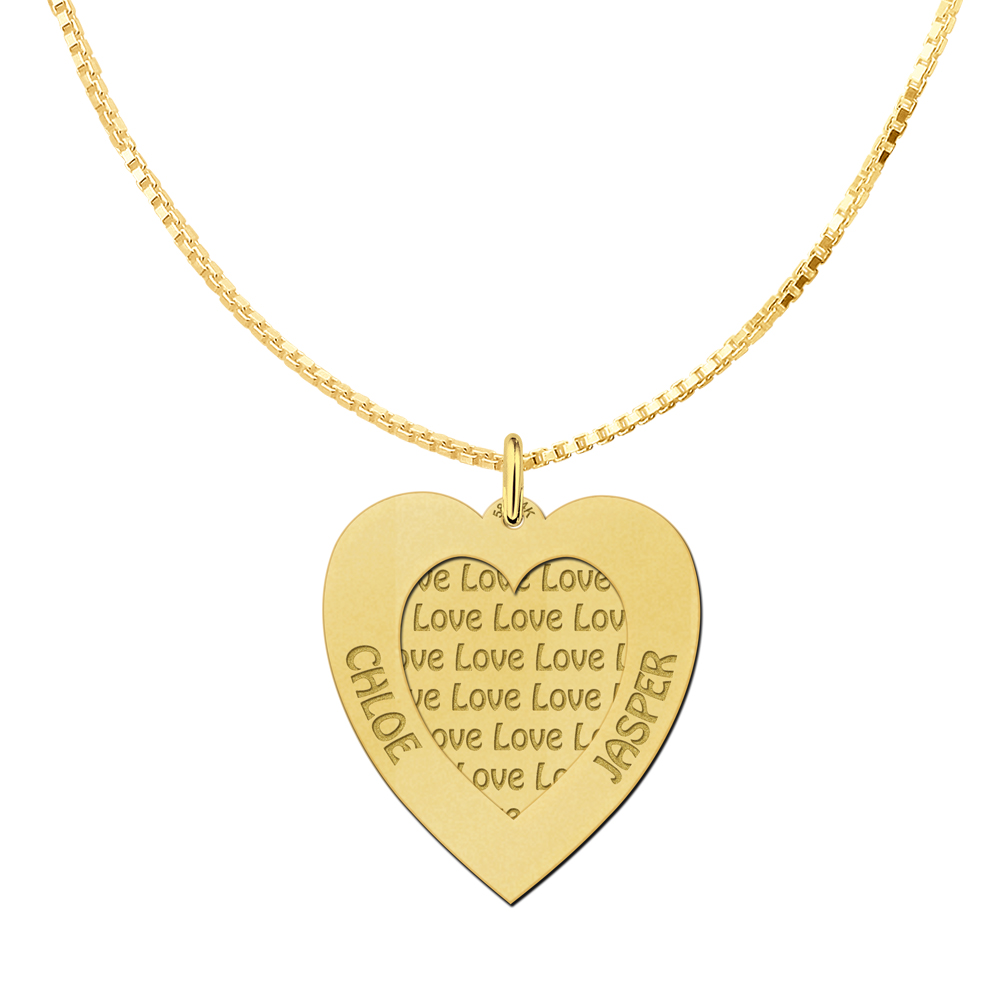 Golden Family Heart Necklace