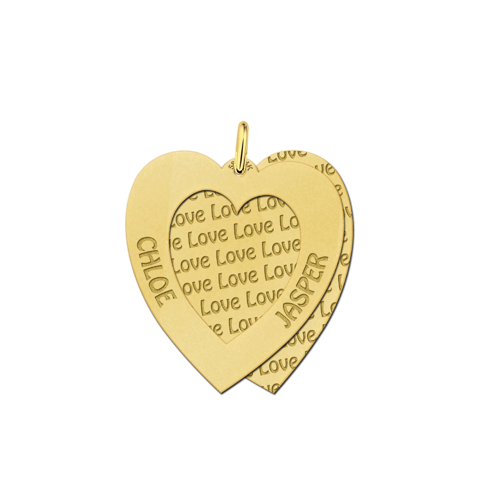 Golden Family Heart Necklace