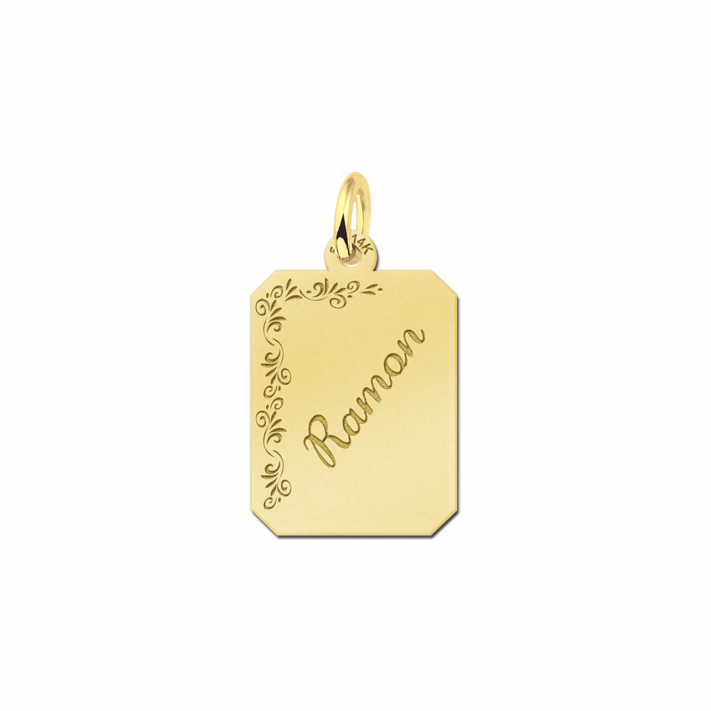 Personalised Gold Necklace with Name and Flowers