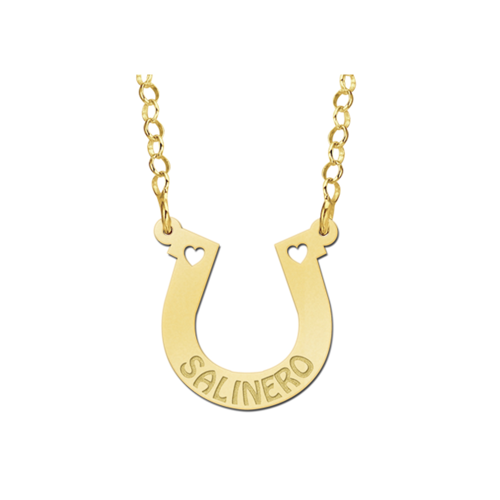 Golden Namenecklace Horseshoe 1 Name