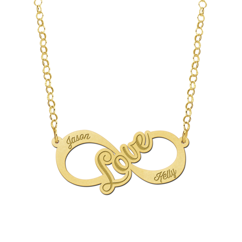 Golden Infinity necklace Love