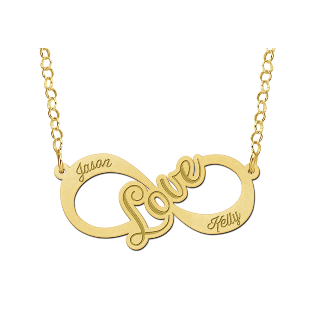 Golden Infinity necklace Love