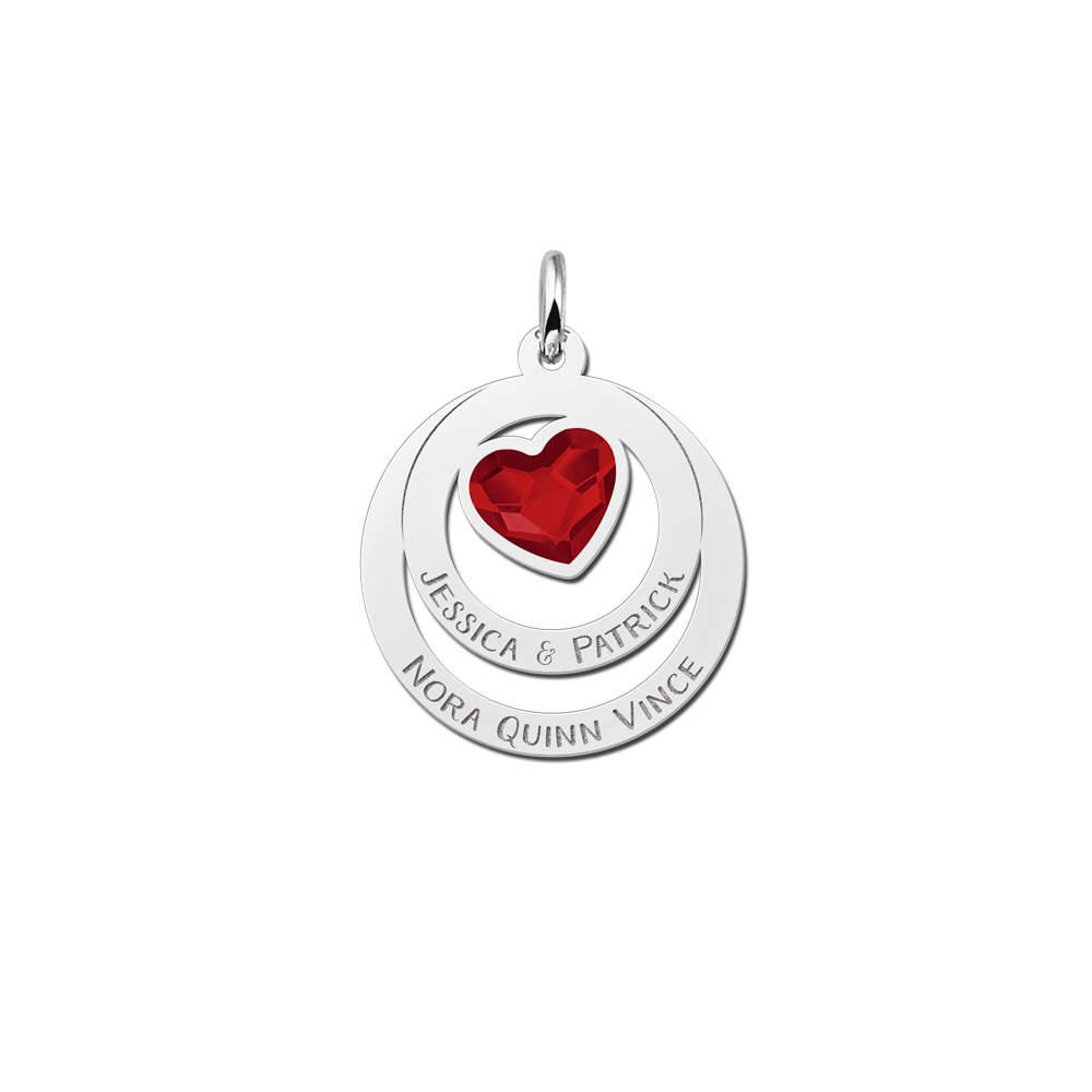 Silver necklace with swarovski stone in heart shape