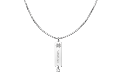 Silver namependant Horus Cubic Zirconia white