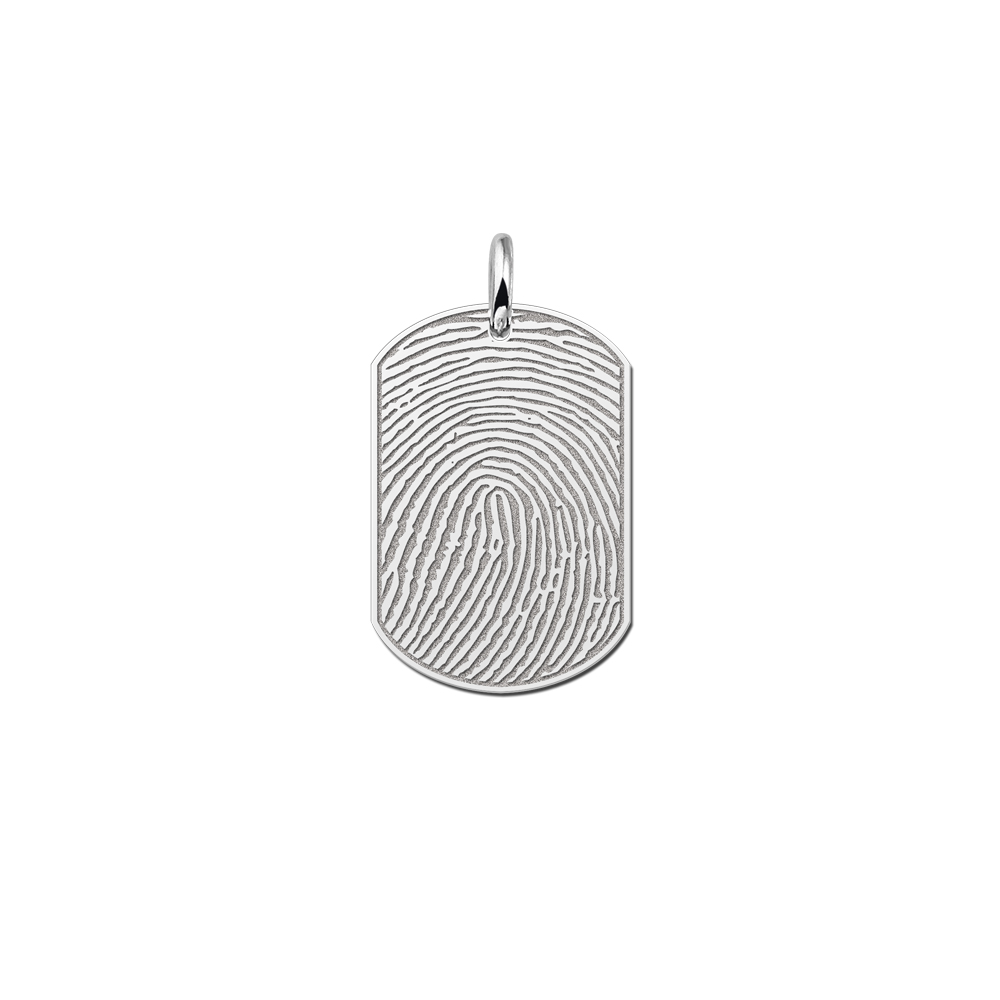 Dogtag Fingerprint pendant in silver