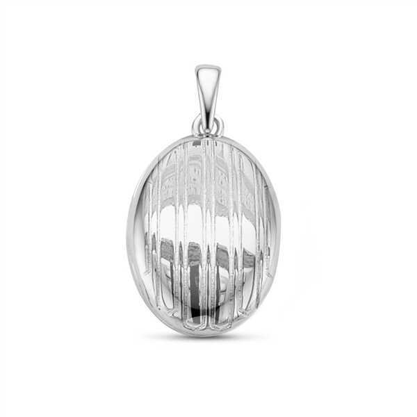 Silver oval Medallion with strips