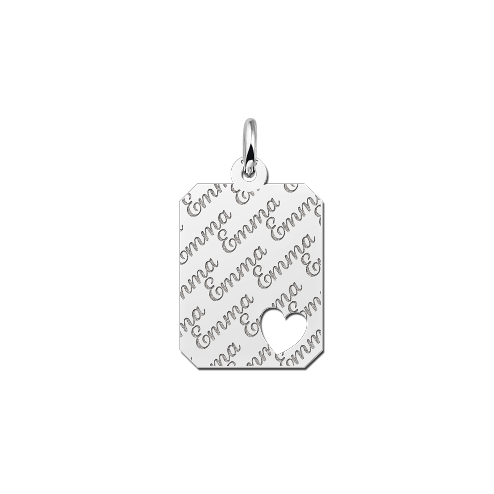 Personalised Silver Necklace Engraved with Small Heart
