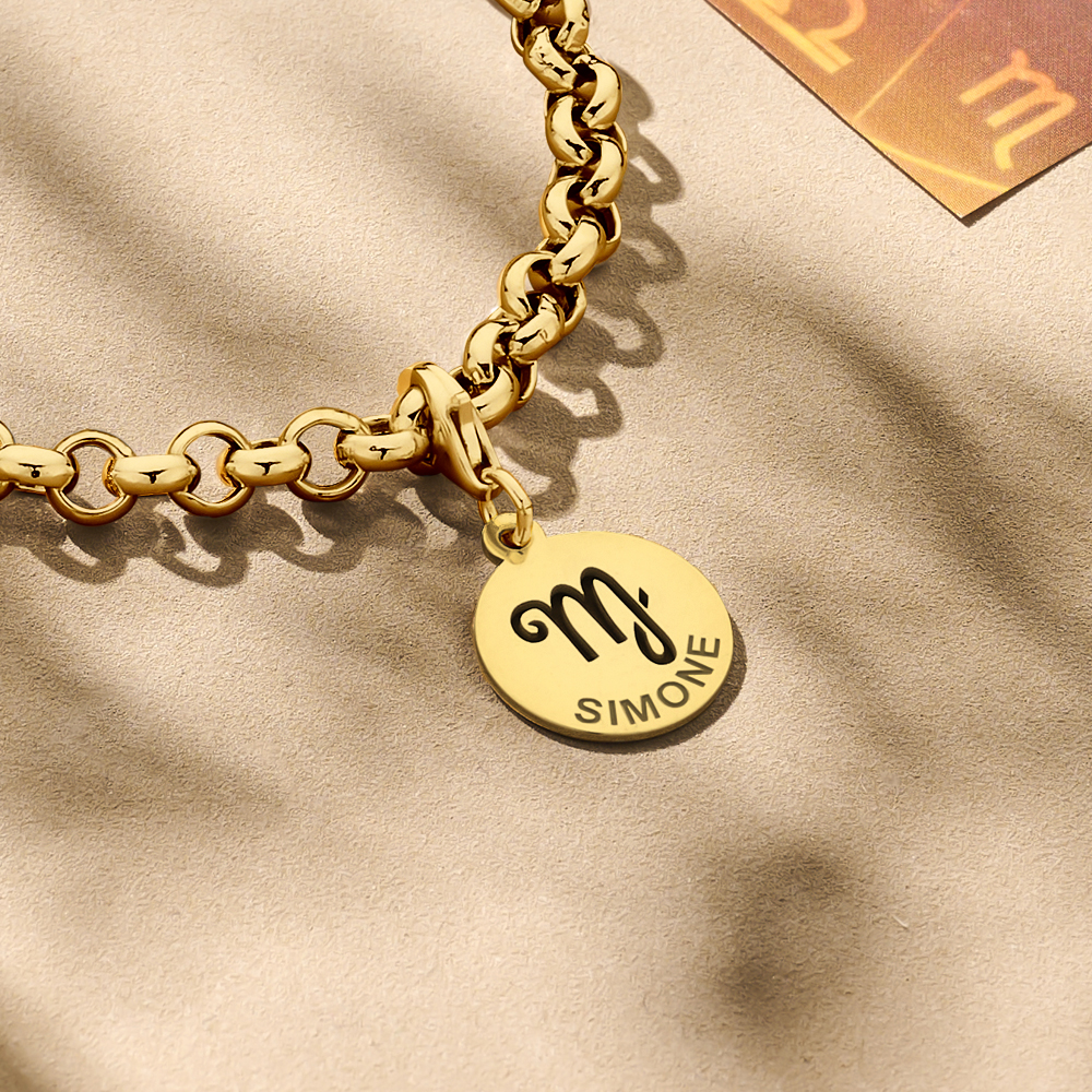 Gold Zodiac Charm, Virgo