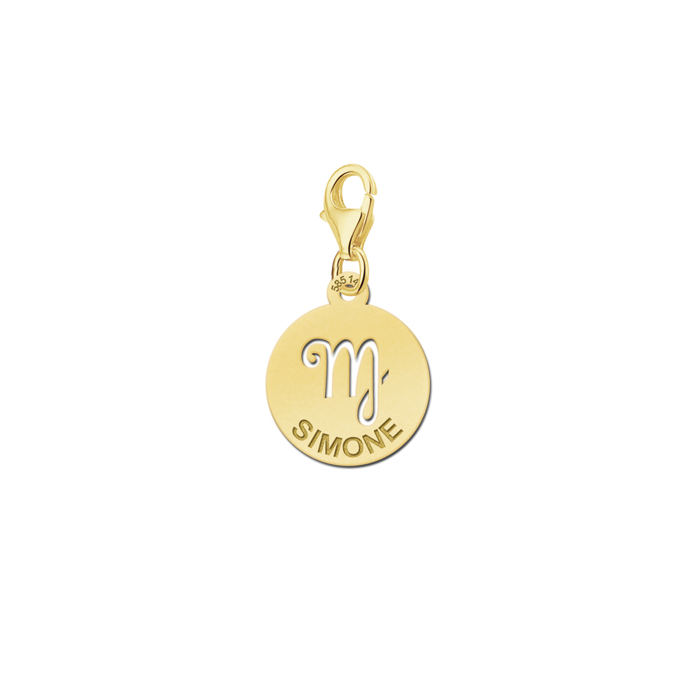 Gold Zodiac Charm, Virgo