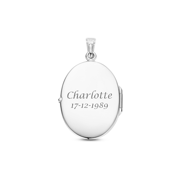 Silver medallion oval with engraving