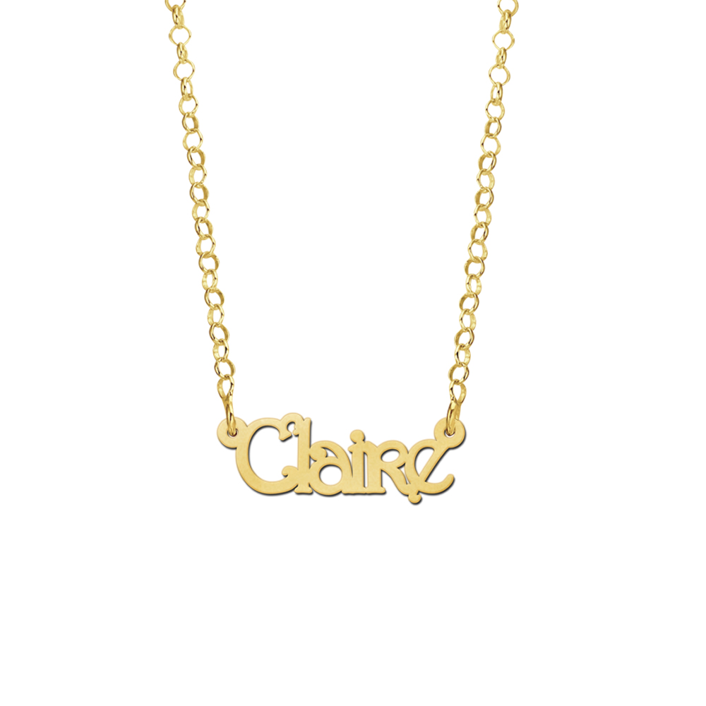 Gold Kids Name Necklace, Model Claire