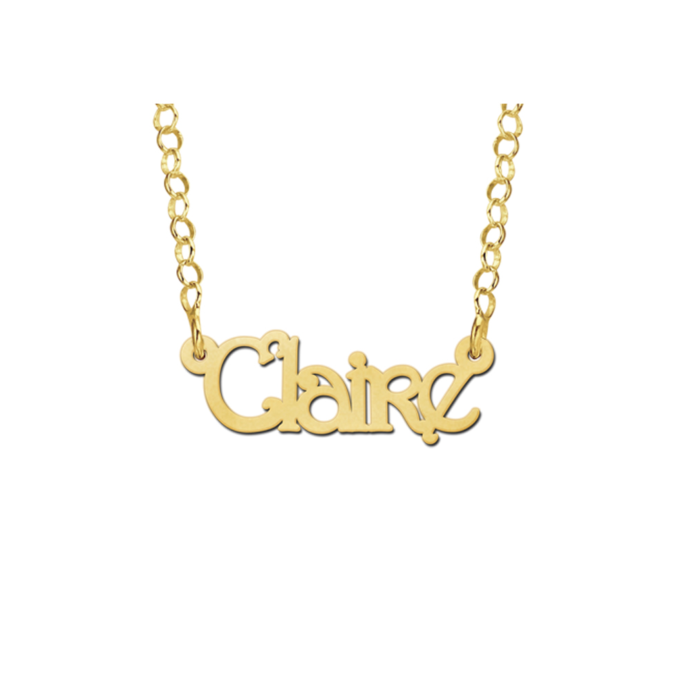Gold Kids Name Necklace, Model Claire