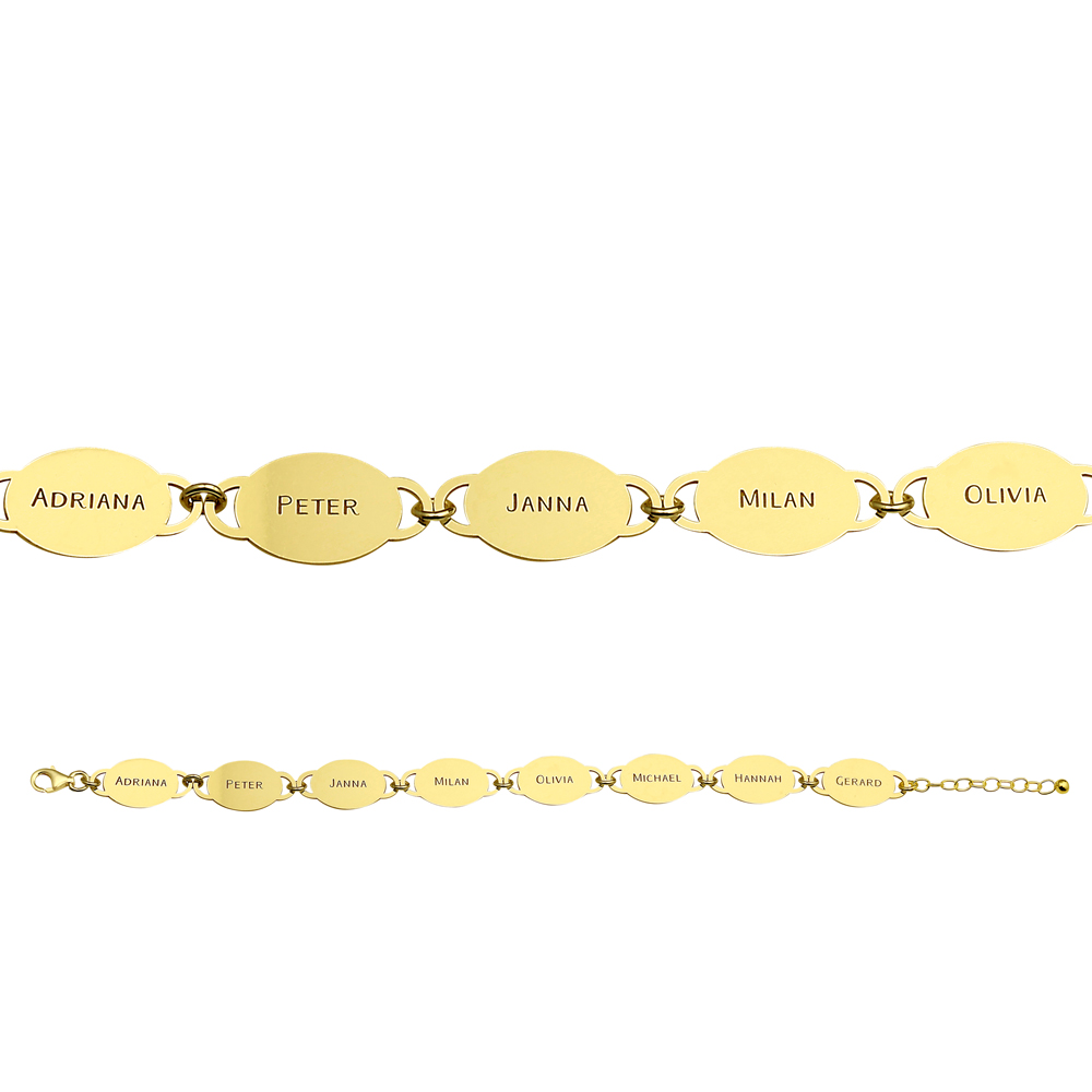Gold bracelet with 8 names