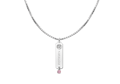 Silver namependant Horus Cubic Zirconia pink