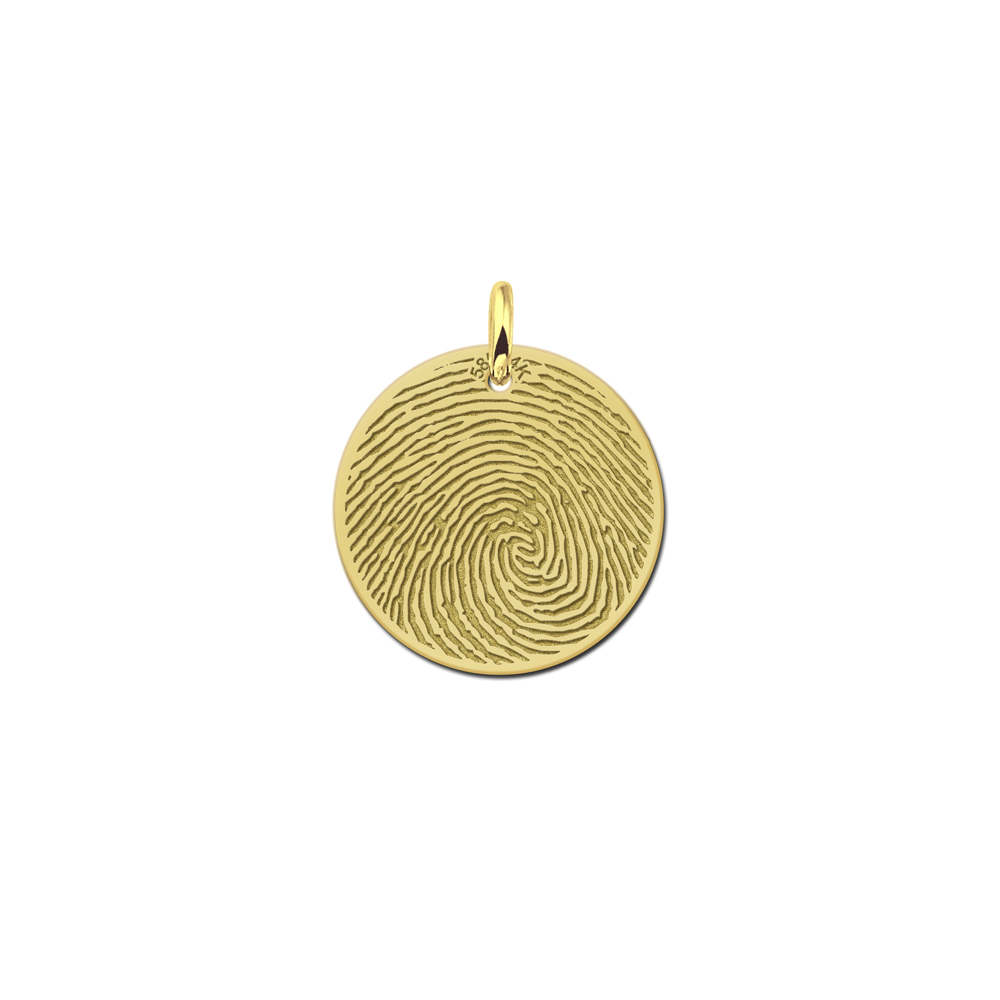 Golden pendant with fingerprint