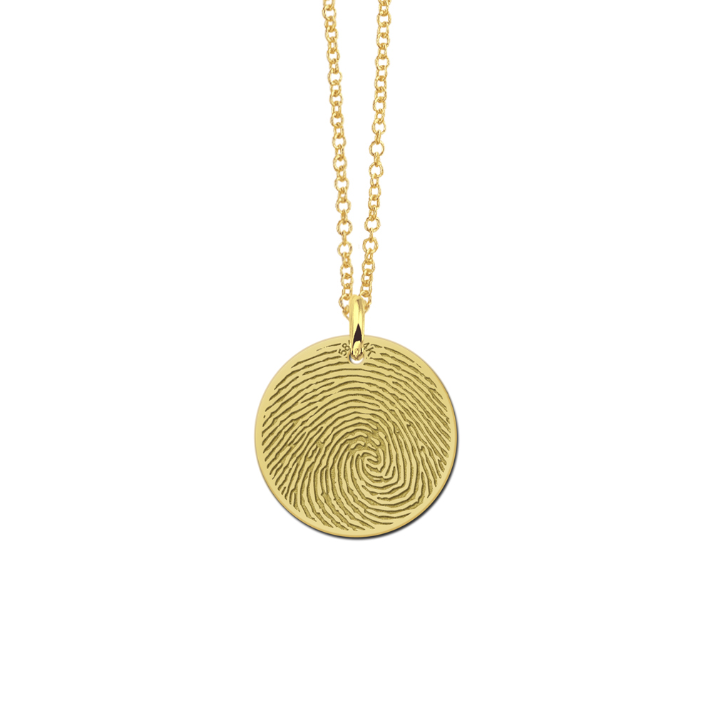 Golden pendant with fingerprint