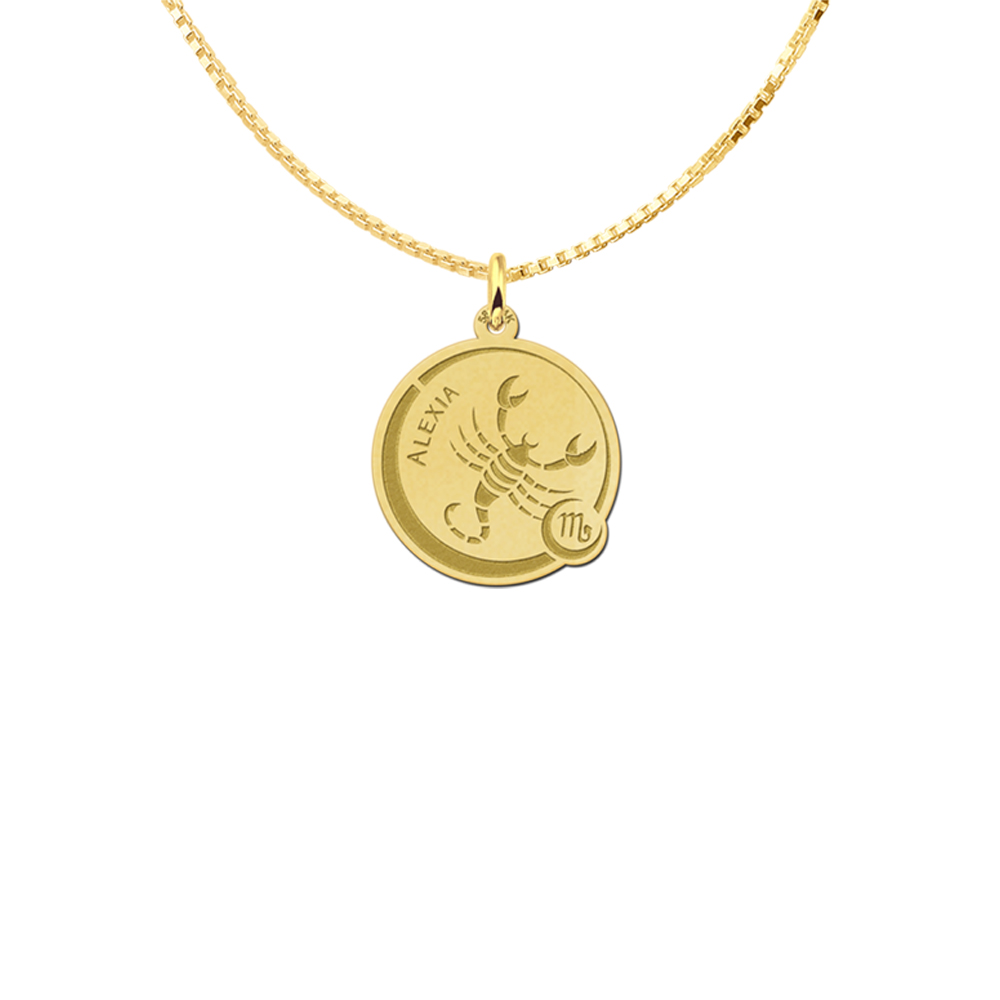 Zodiac Sign with Personalisation Scorpio in gold