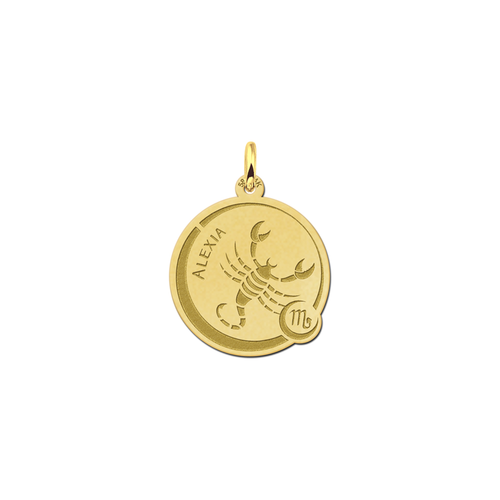 Zodiac Sign with Personalisation Scorpio in gold