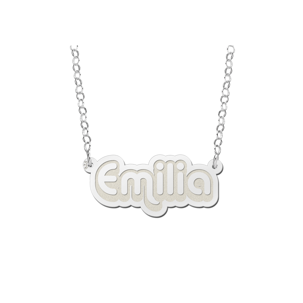 Silver child name necklace model Emilia