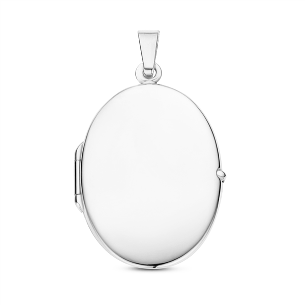 Silver oval medallion with engraving - big