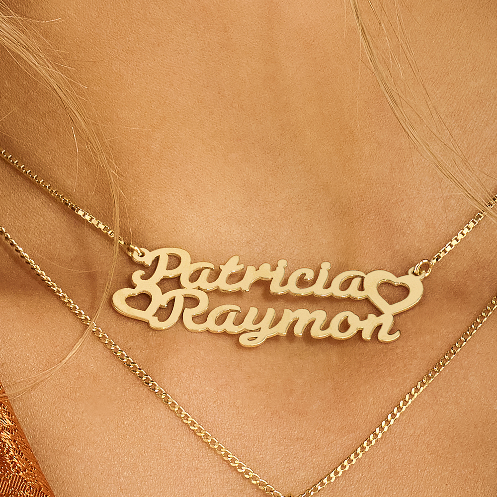 Gold name necklace, model Patricia-Raymon