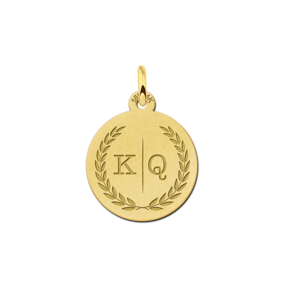 Gold necklace with two initials