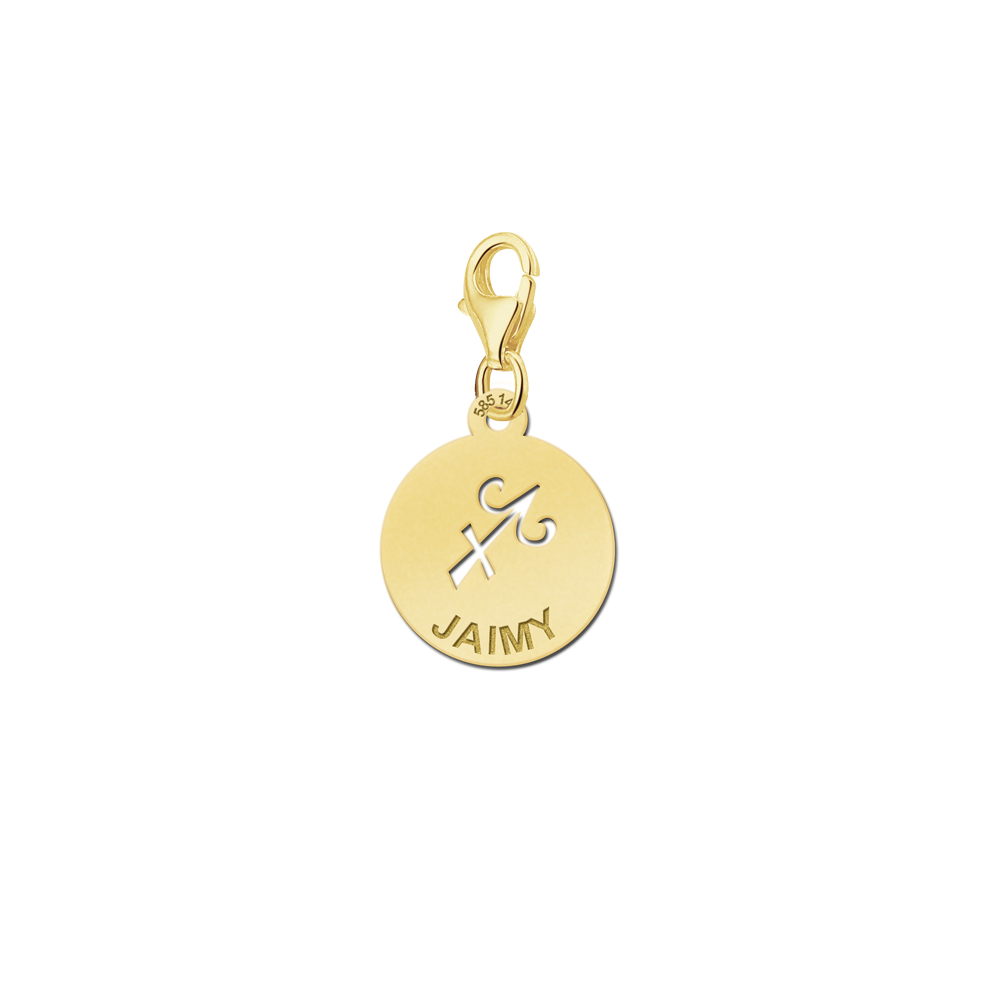 Gold Zodiac Charm, Sagittarius