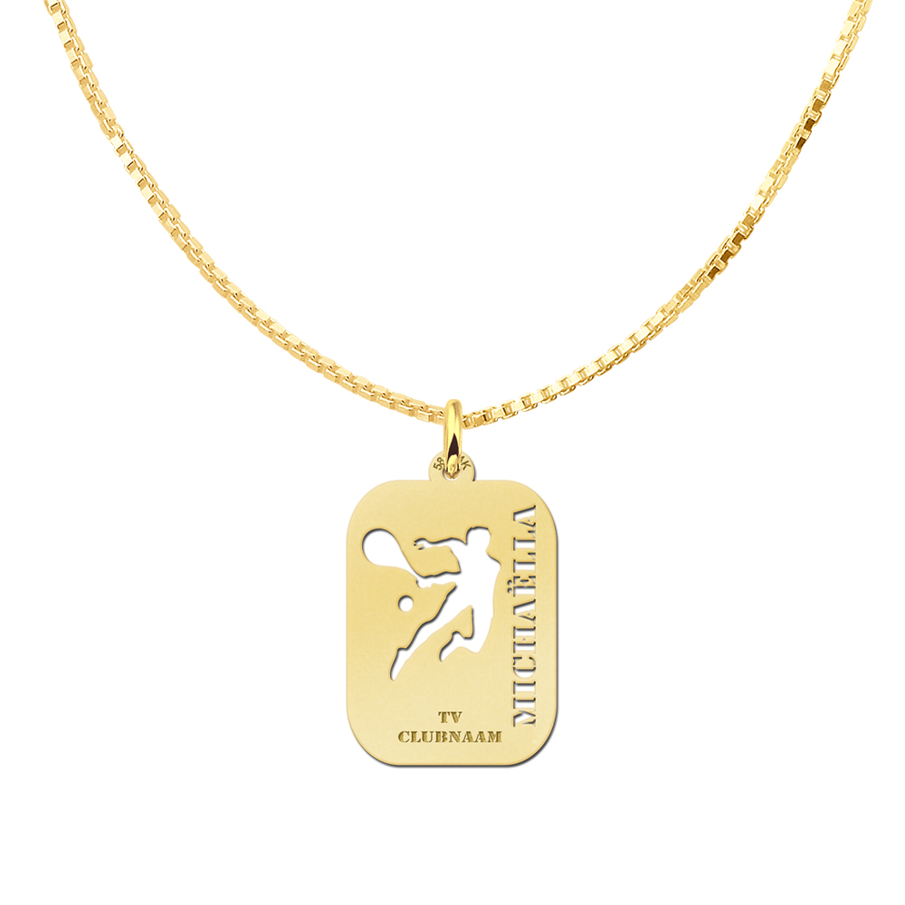 Golden tennis pendant