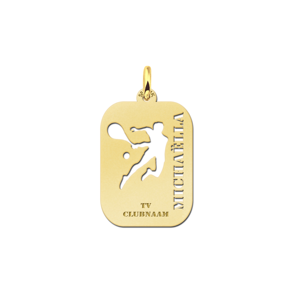 Golden tennis pendant