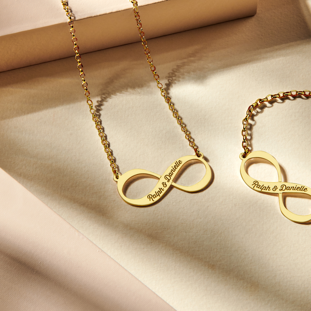 Gold Infinity Necklace With Name