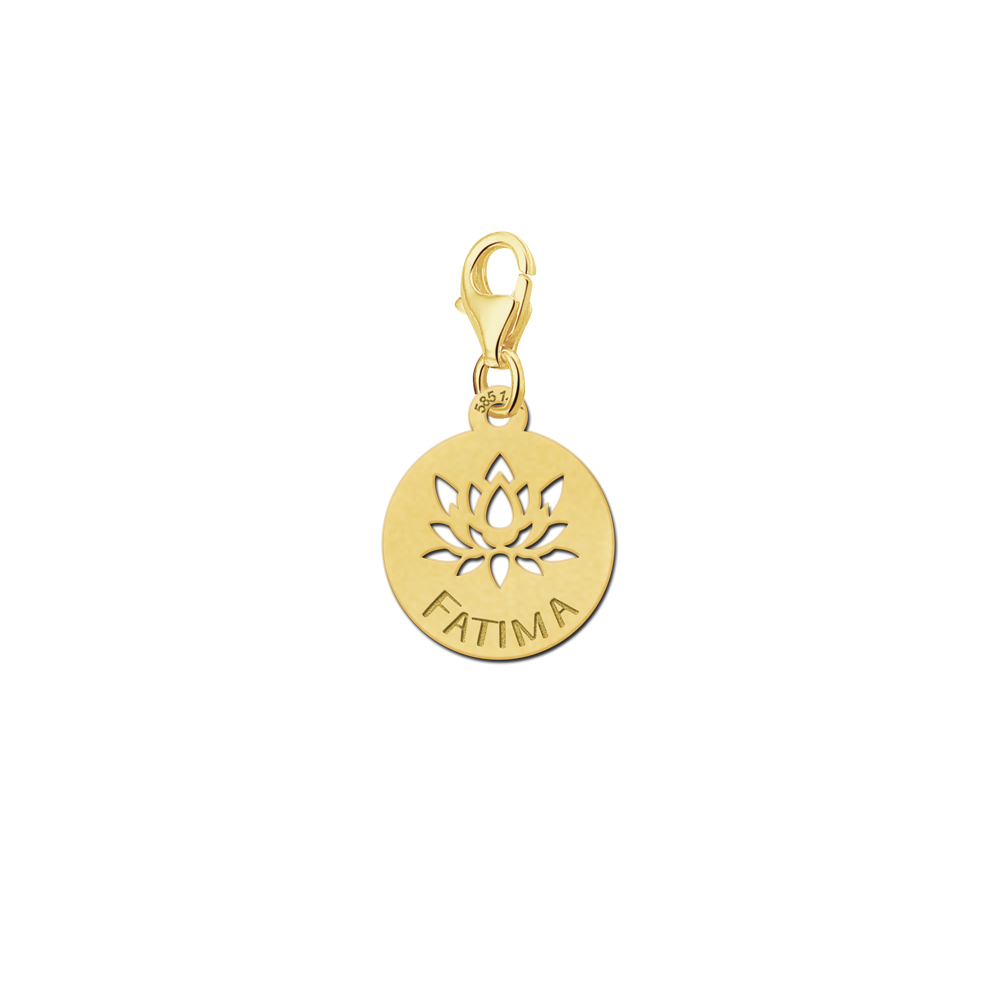 Golden charm Lotus Flower with name