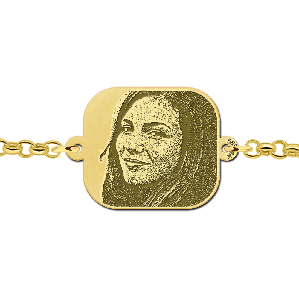 Golden bracelet photo rectangle