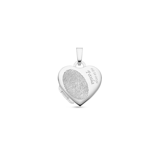 Silver Heart Medallion with ornaments and names