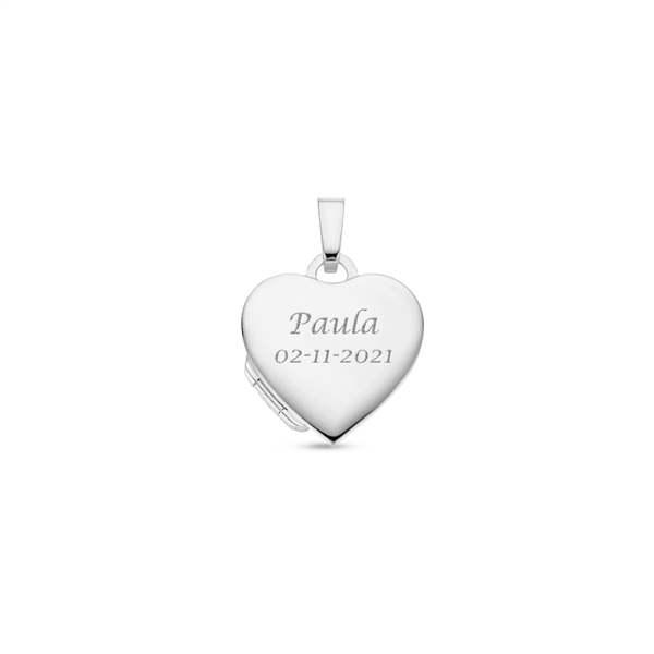 Silver Heart Medallion with ornaments and names