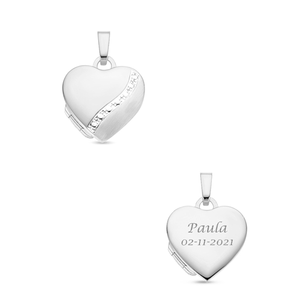 Silver Heart Medallion with ornaments and names