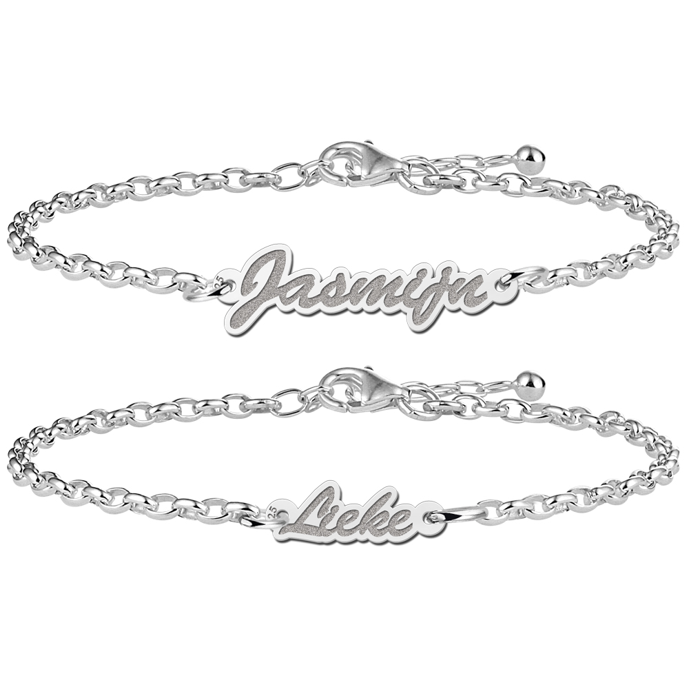 Name bracelets mother and daughter of silver
