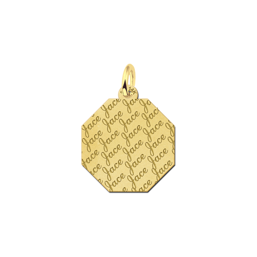 Solid Gold Necklace Engraved