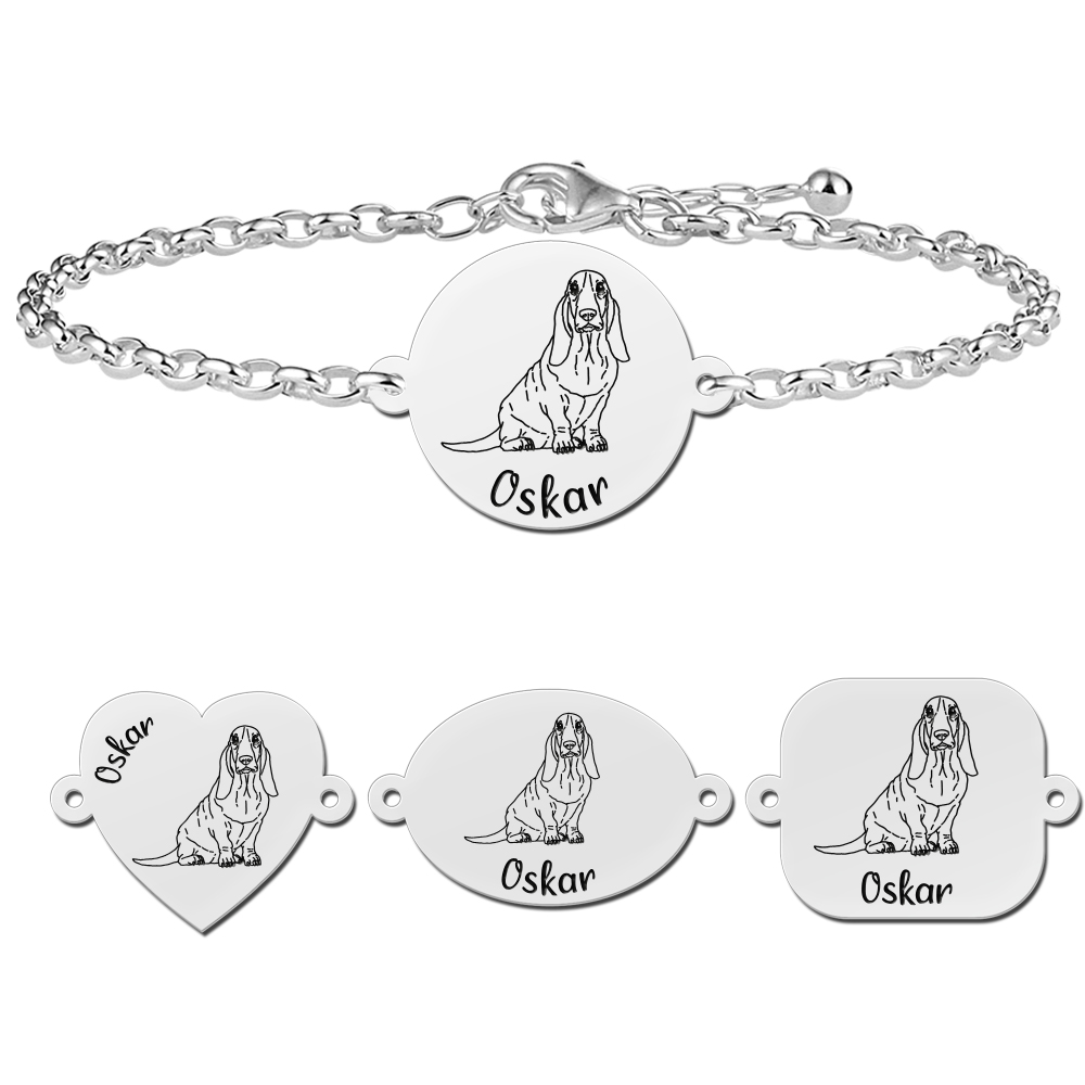 Personalised bracelet dog Basset Hound